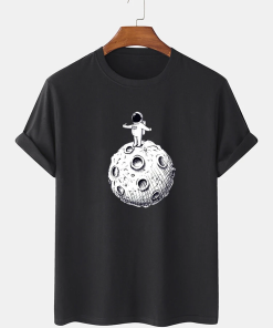 Cute Cartoon Space Astronaut Print T-Shirt TPKJ3