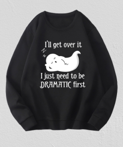 Slogan Cartoon Graphic Thermal Lined Pullover Sweatshirt TPKJ3